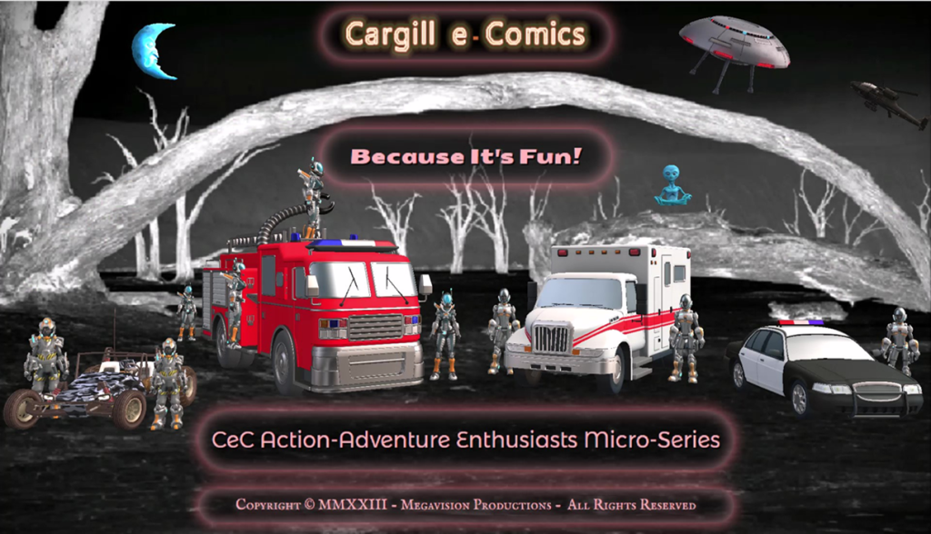 Wayne A. Cargill ~ Client Scout graphic design of e-Entertainment Cargill e-Comics: Action Adventure Enthusiasts Micro Series Because It's Fun!