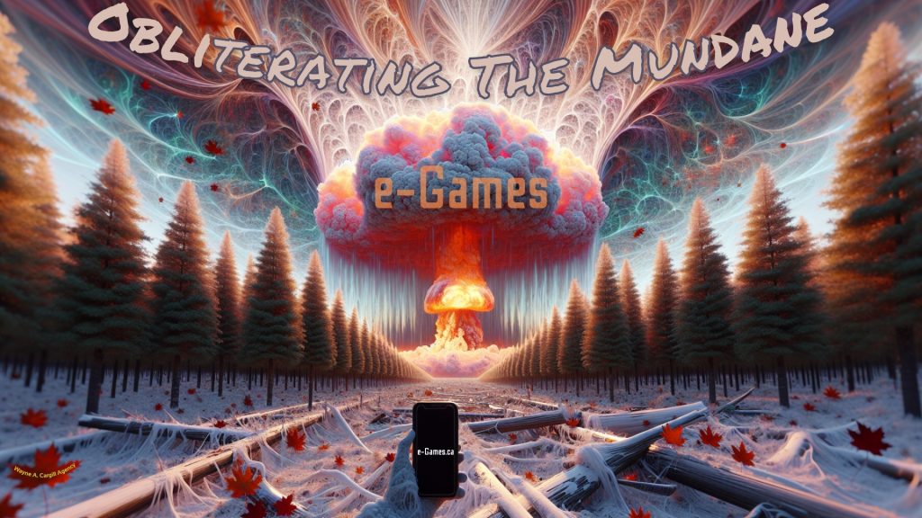 Wayne A. Cargill ~ Client Scout graphic design of e-Entertainment e-Games Obliterating The Mundane Header